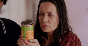 Janeane Garofalo as Beth, with the can of vegetables as the can of vegetables.