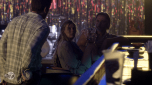 The bartender tells Deacon the tab is on the house, I guess as a buyback for the approximately eighty-four thousand drinks he bought there when he was an alcoholic.