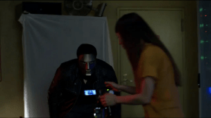 Numan films a video.