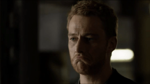 I like to think that this is the face of, "Sure, Carrie. Take my sister's medical supplies to treat the smoldering hitman. I'll just be waiting right here when you get back."